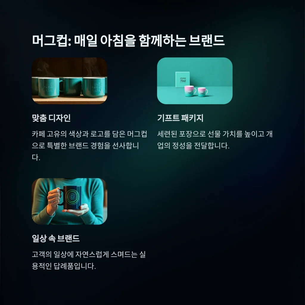 카페 개업 답례품 머그컵
